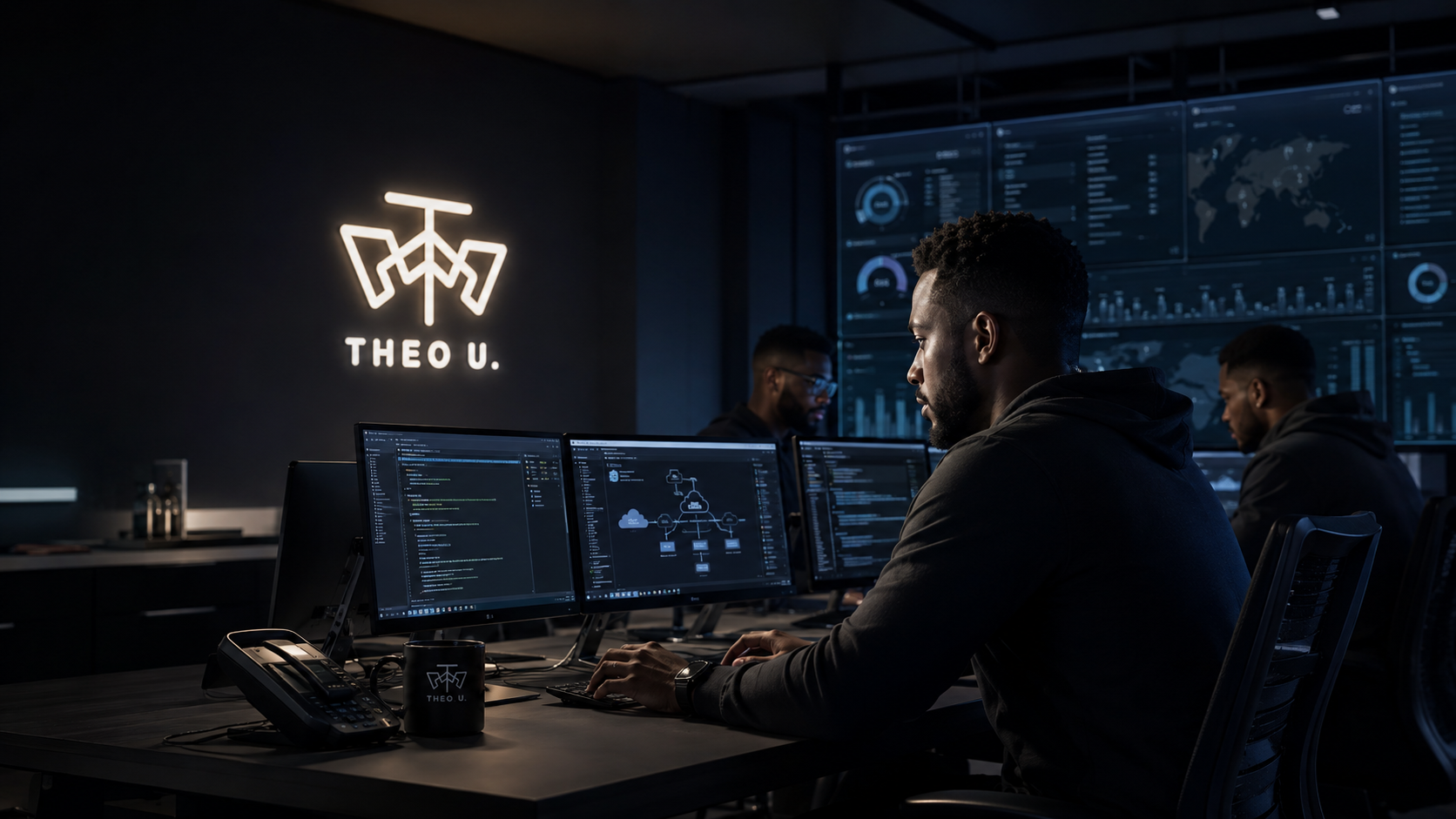 Black technology professionals working in a modern cloud operations environment for Theo University SEIR Foundations
